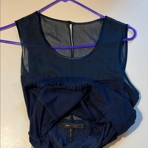 BCBGMaxAzria Blue Sleeveless Tank Top